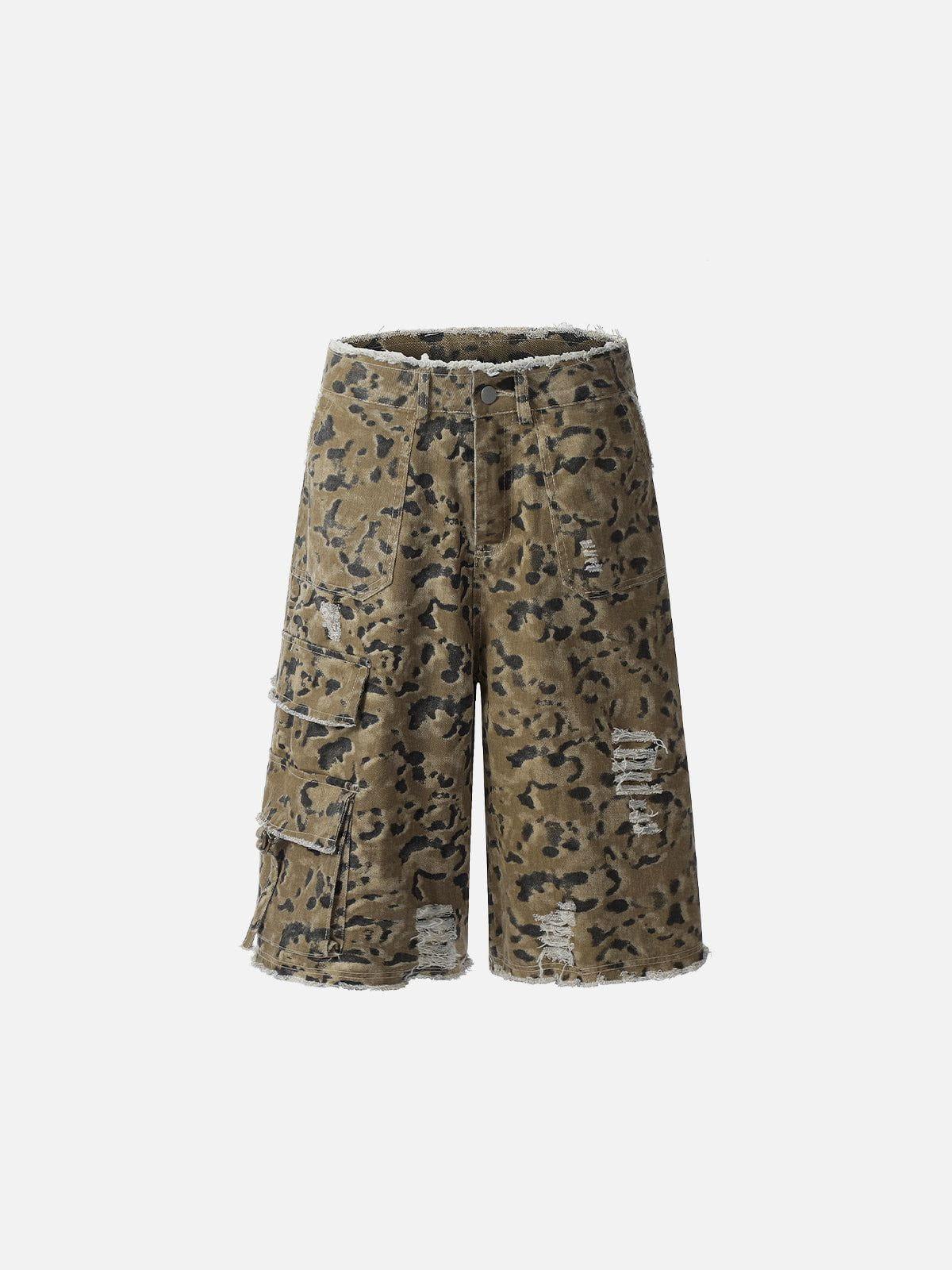 TALISHKO Multi Pocket Fringe Longline Jorts