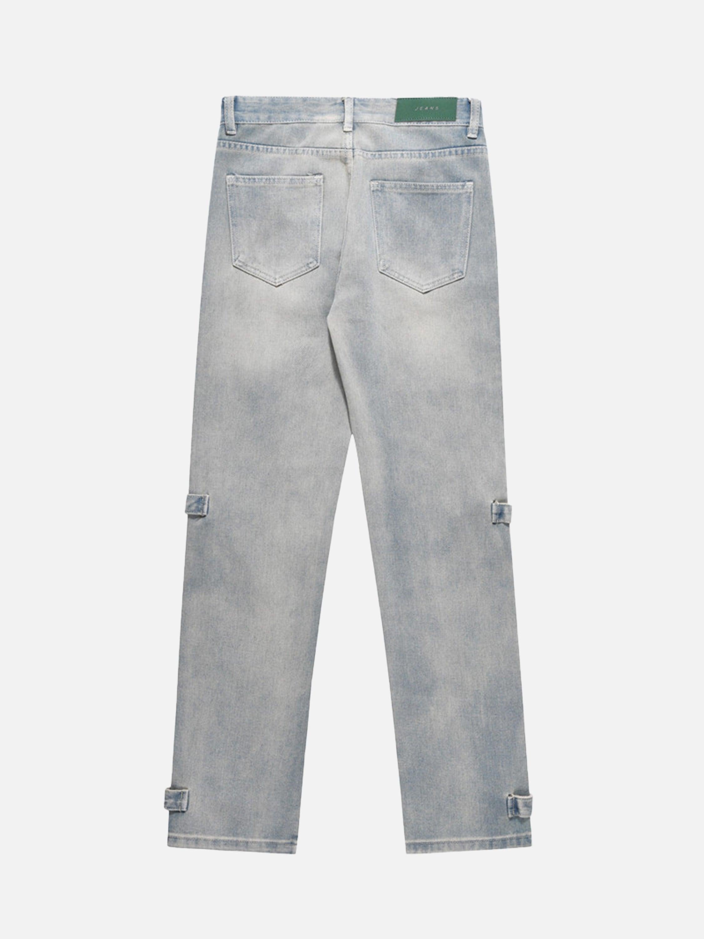 TALISHKO High Street Hip-Hop Zipper Straight Jeans