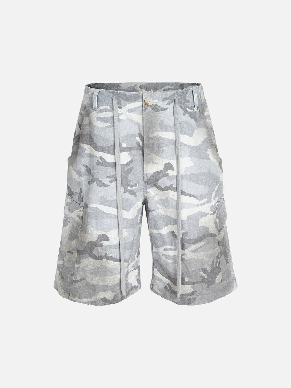 TALISHKO Drawstring Camouflage Cargo Shorts