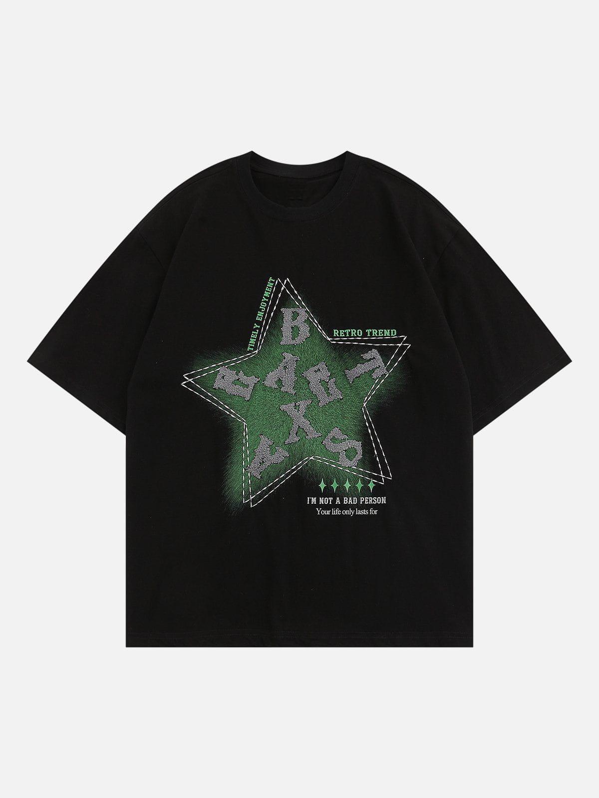 TALISHKO Letter Embroidery Inkjet Tee