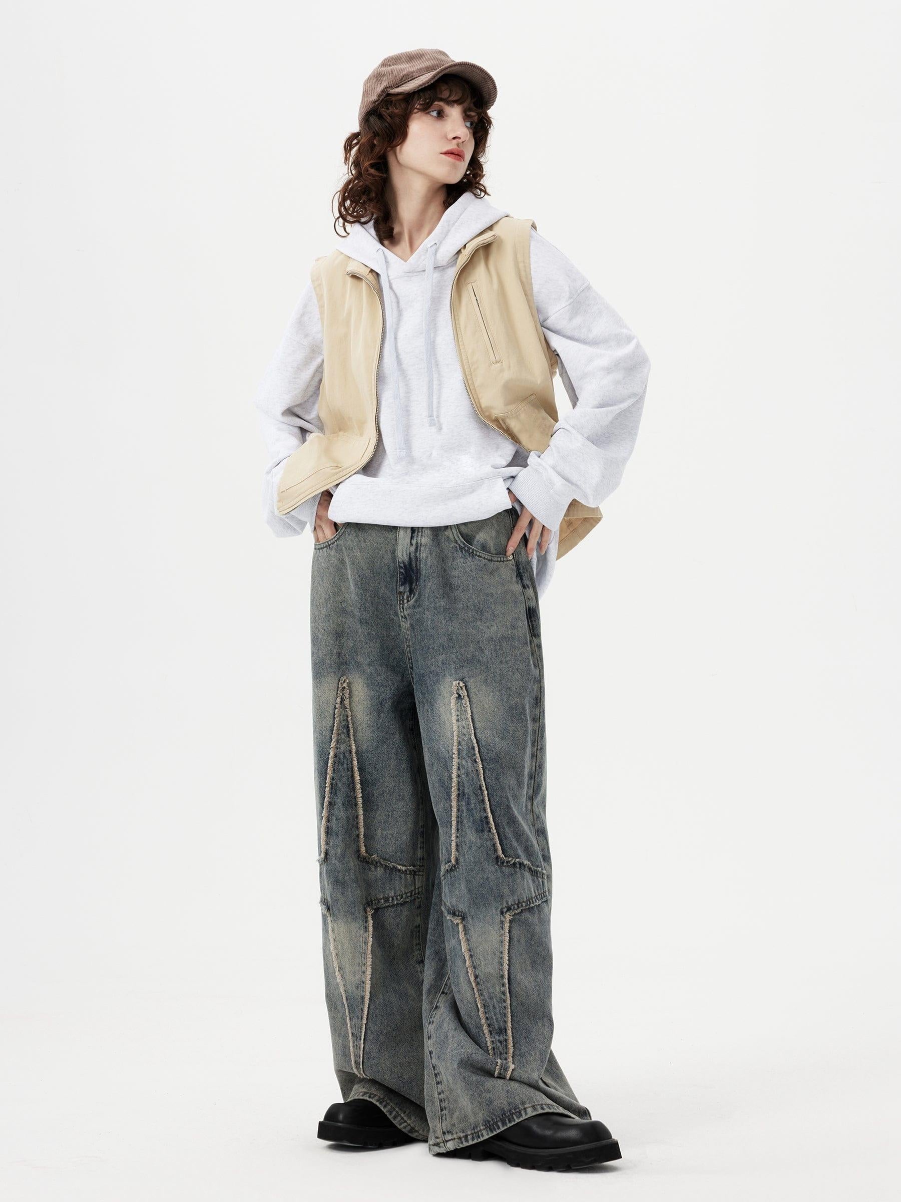 TALISHKO Fringe Star Loose Jeans