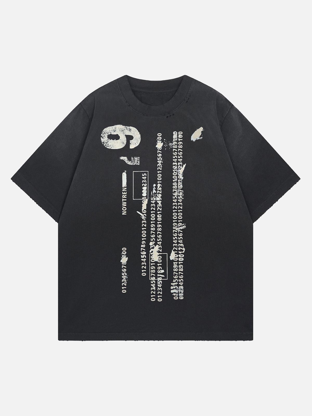 TALISHKO Distressed Digital Print T-Shirt