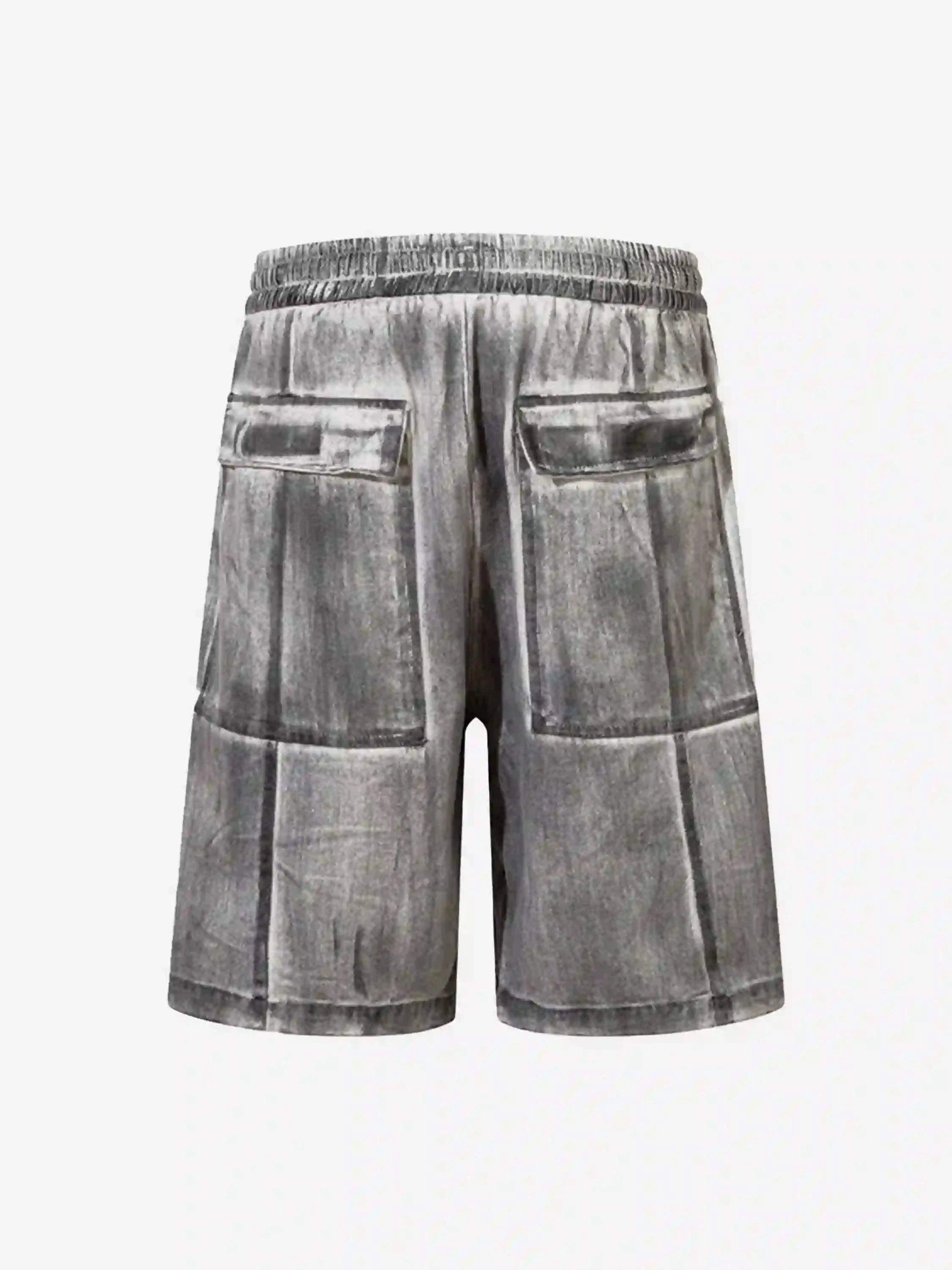 TALISHKO American Retro Distressed Multi-Pocket Cargo Shorts
