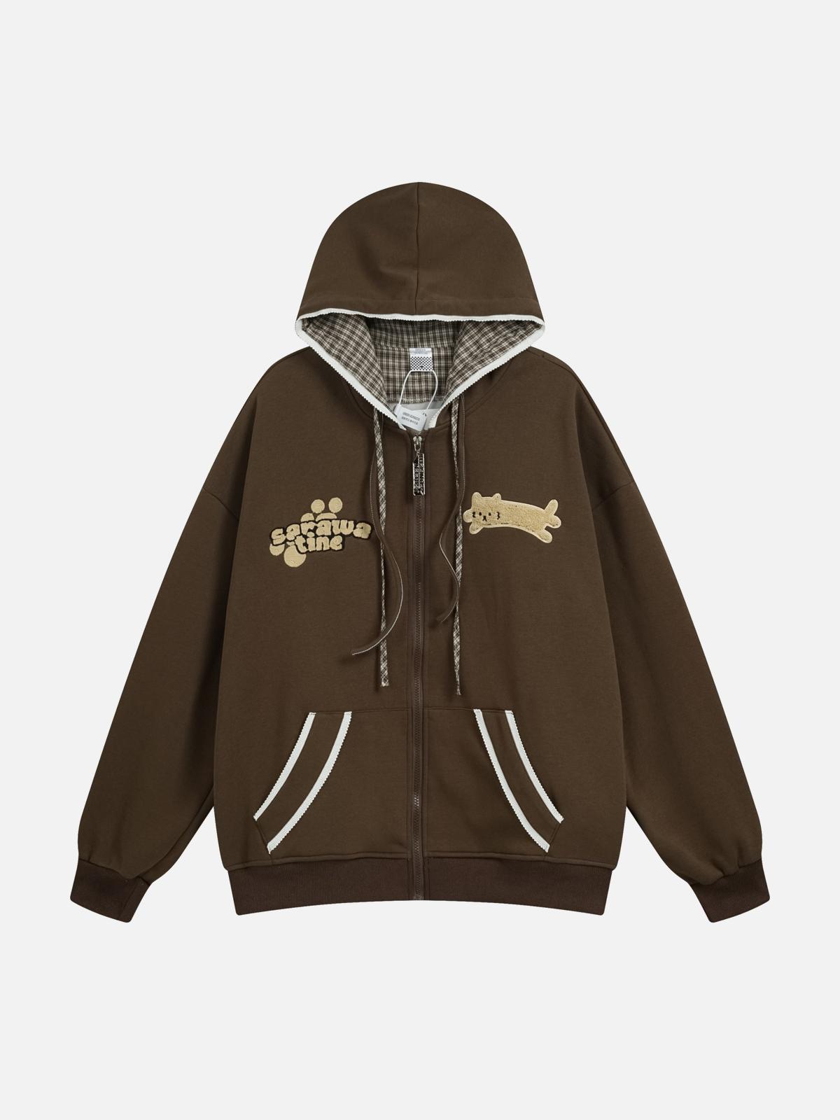 TALISHKO Plaid Stacked Color Hoodie