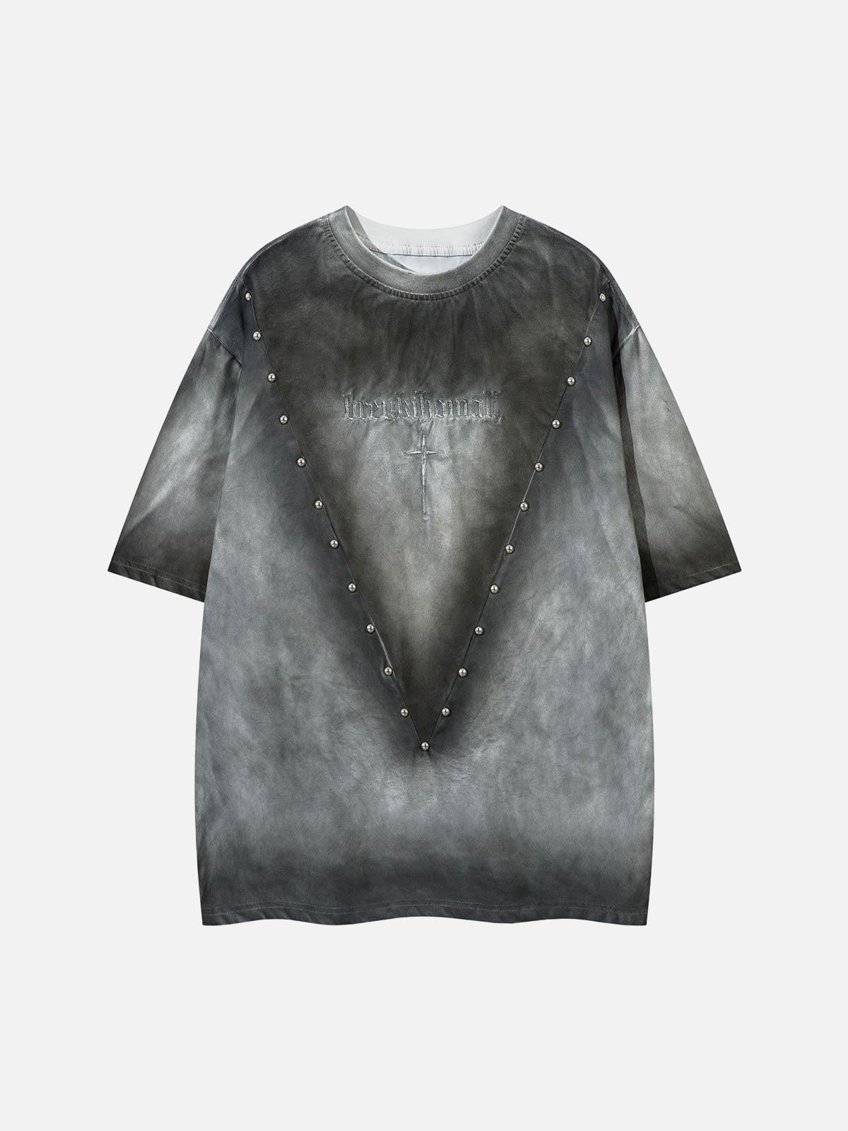 TALISHKO Oversized Cross and Studed T-Shirt