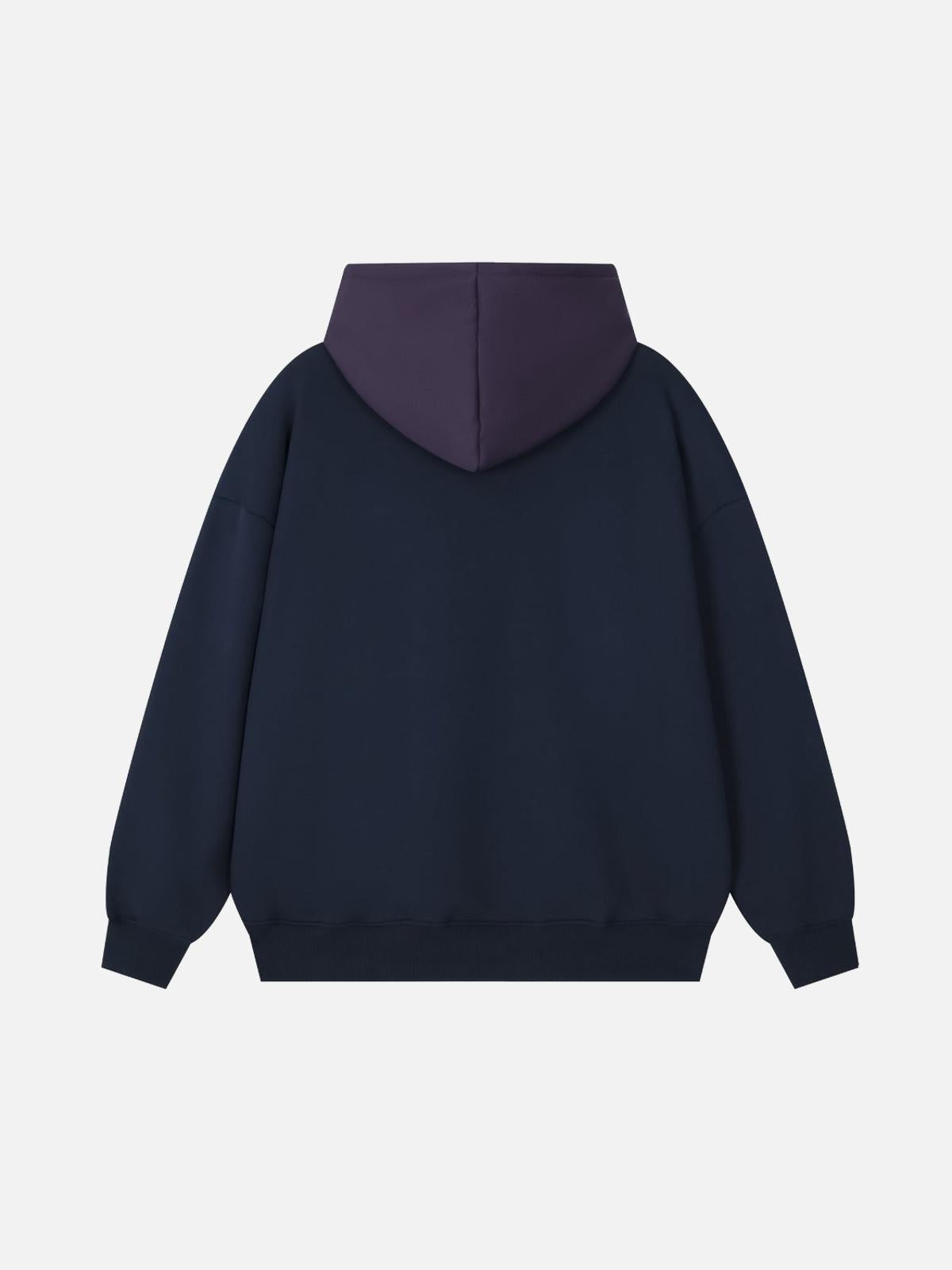 TALISHKO High Street Letter Print Collision Color Hoodie