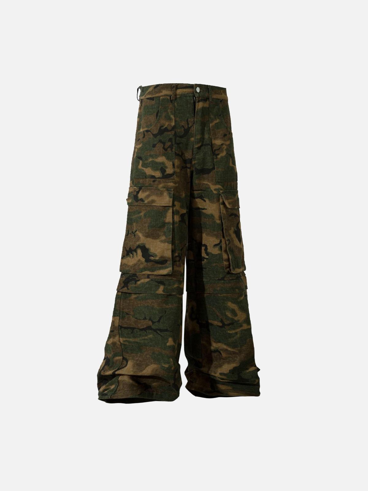 TALISHKO Camouflage Oversize Denim Cargo Pants