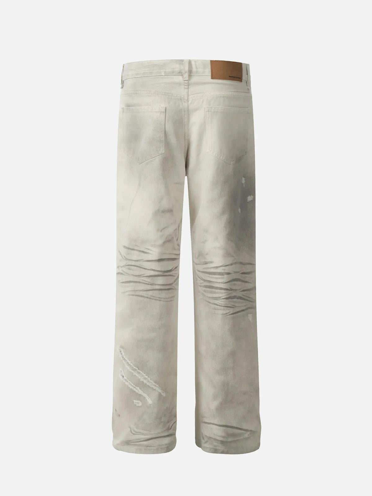 TALISHKO Washed Distressed Jeans