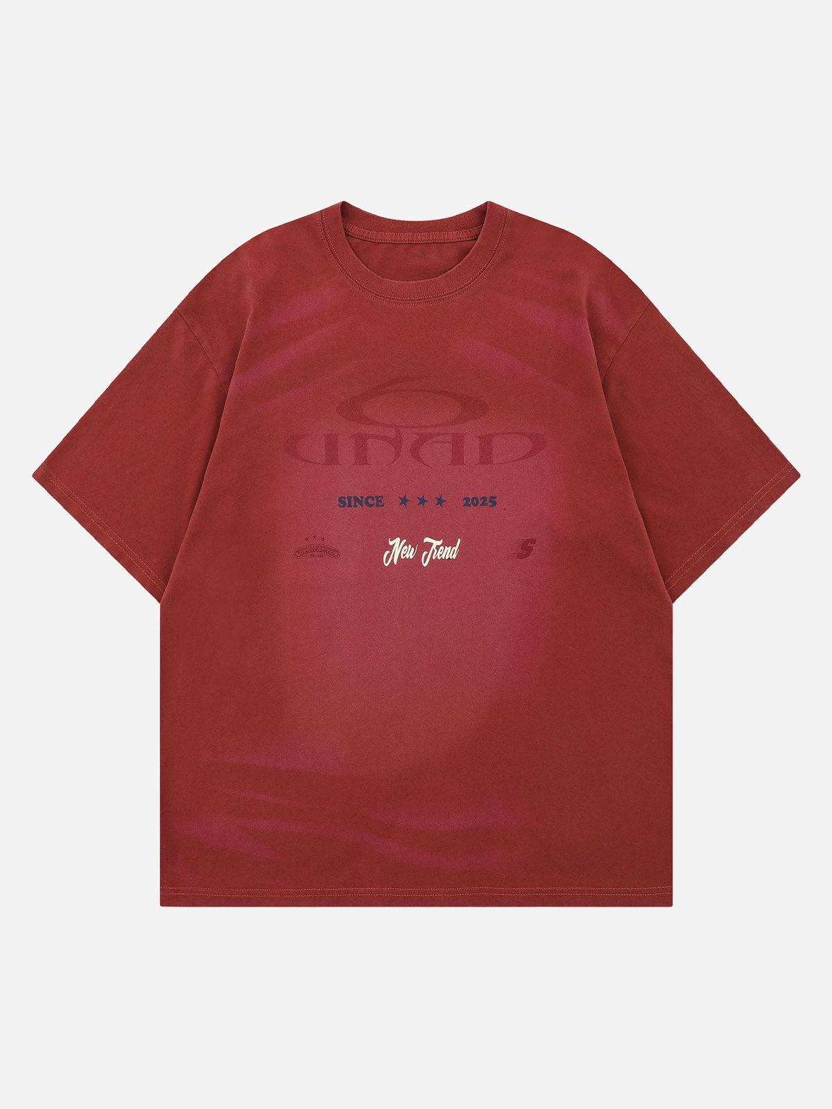 TALISHKO Washed Letters Graphic T-Shirt