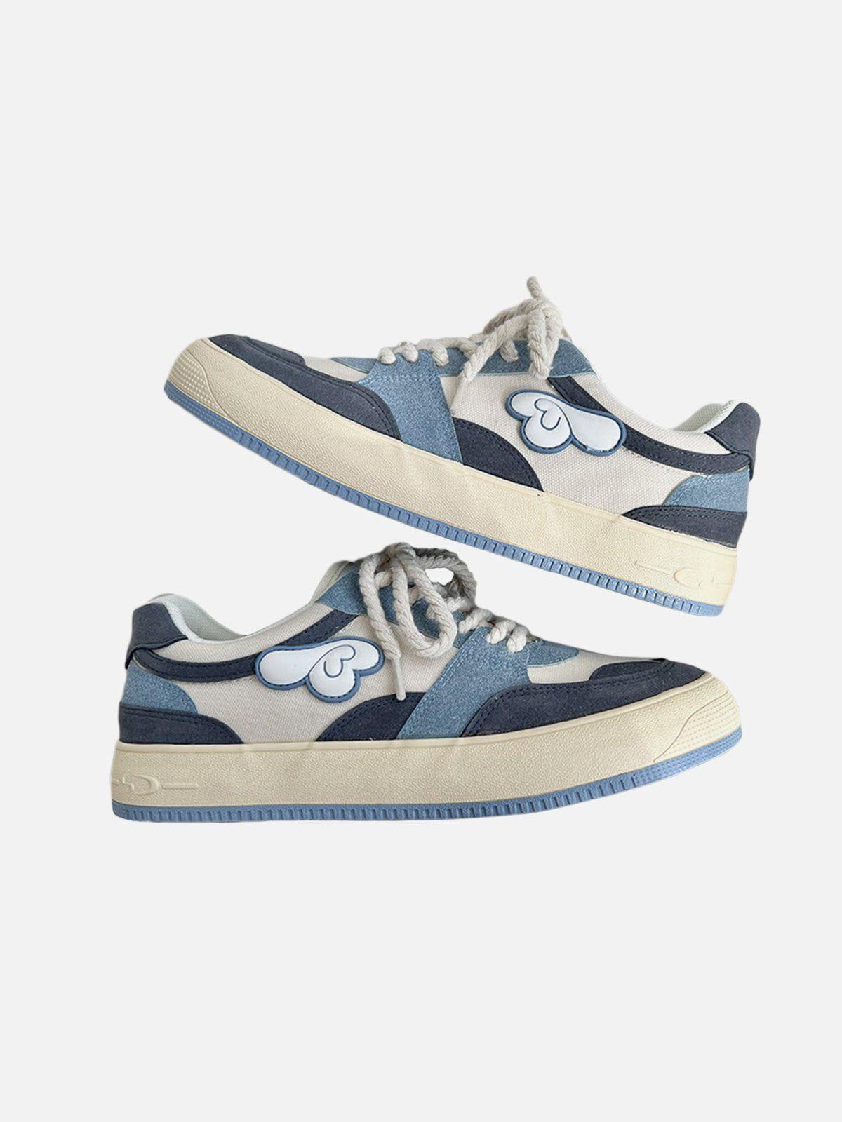 TALISHKO Colorblock Canvas Wings Graphic Casual Shoes
