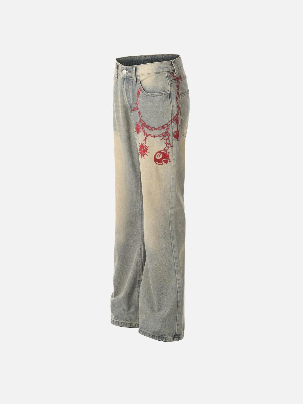 TALISHKO Embroidery Washed Jeans
