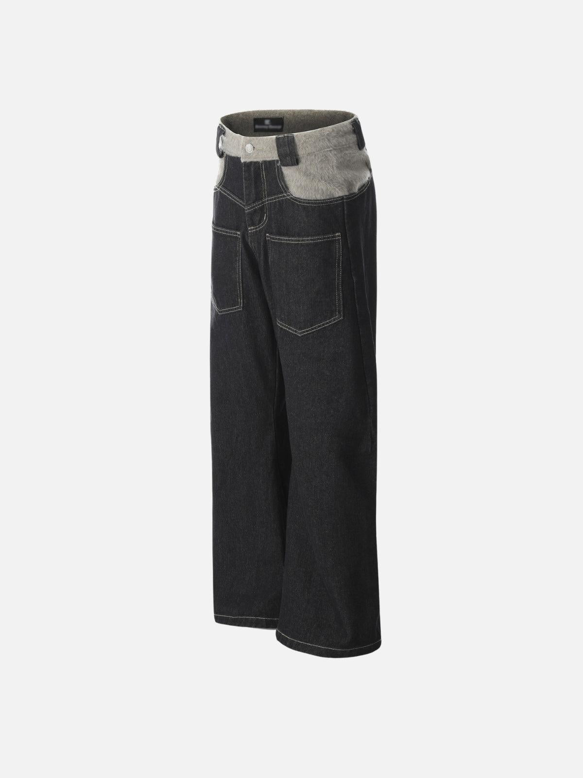 TALISHKO Plush Patchwork Jeans