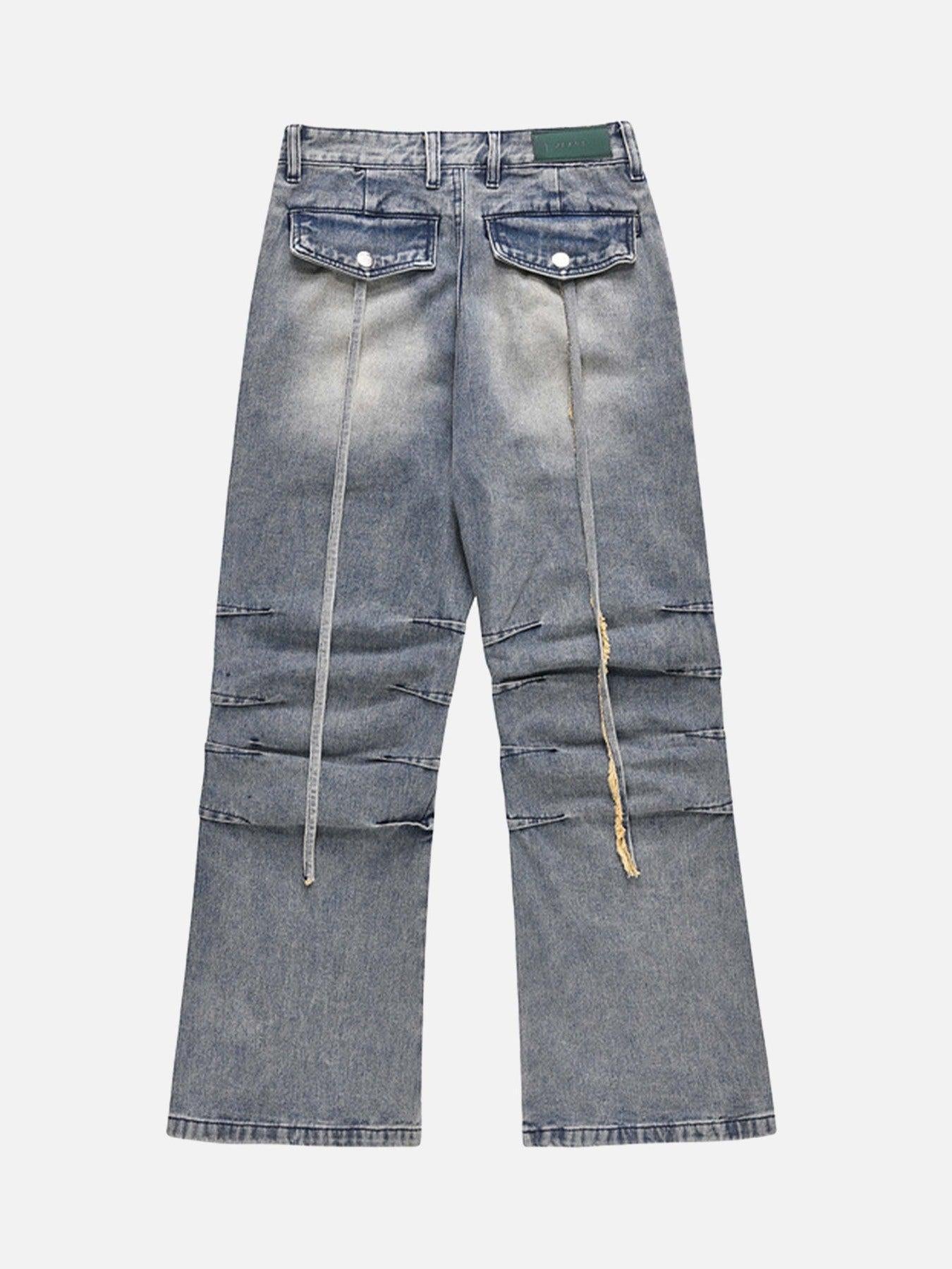 TALISHKO Vintage Washed And Frayed Baggy Jeans