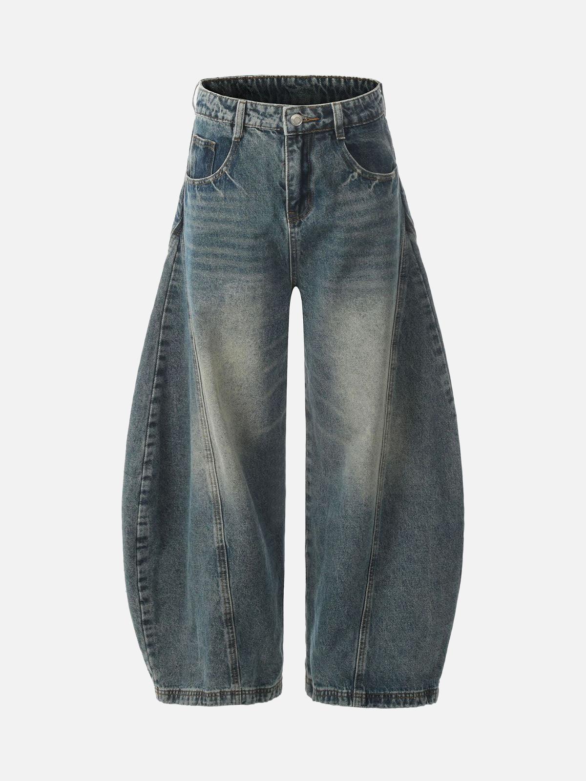 TALISHKO Washed Wide-Leg Balloon Jeans