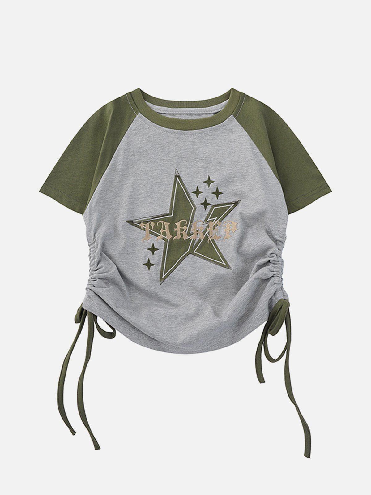 TALISHKO Star Printing Drawstring Tee