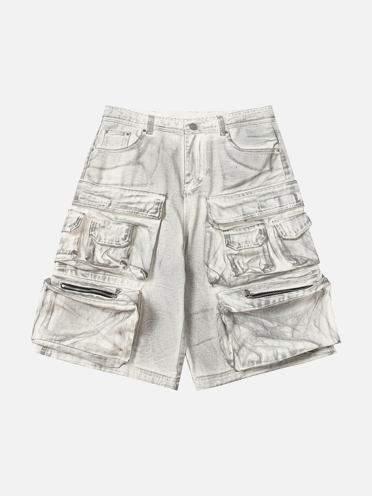 TALISHKO Distressed Multi-Pocket Cargo Shorts