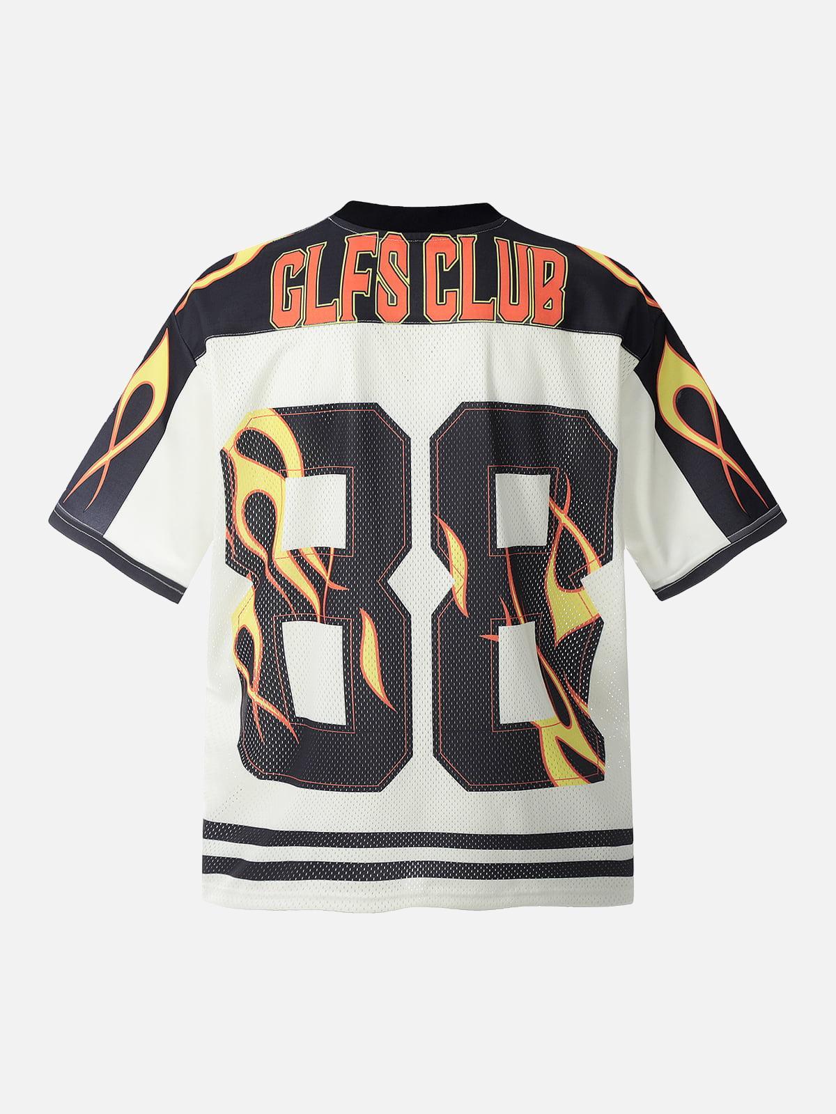 TALISHKO Jersey Style Flame Print T-Shirt