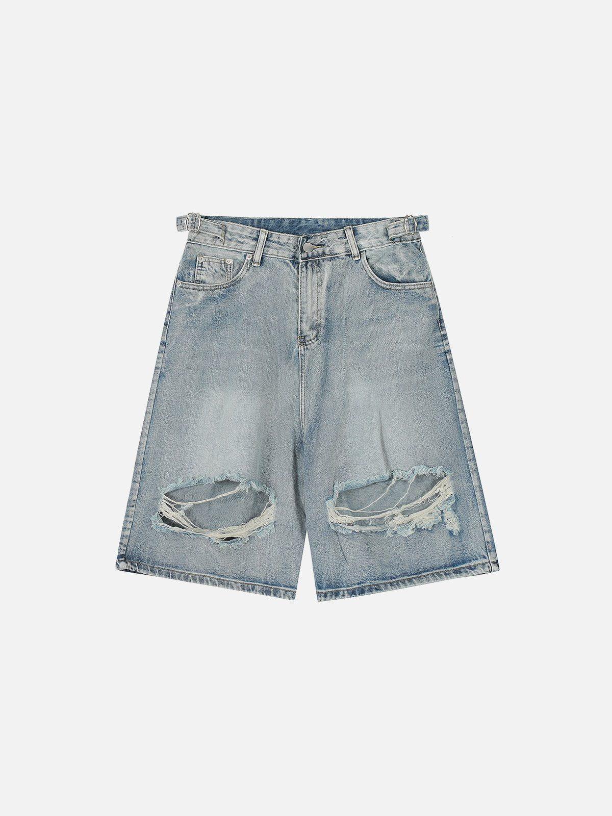 TALISHKO Distressed Fringe Jorts