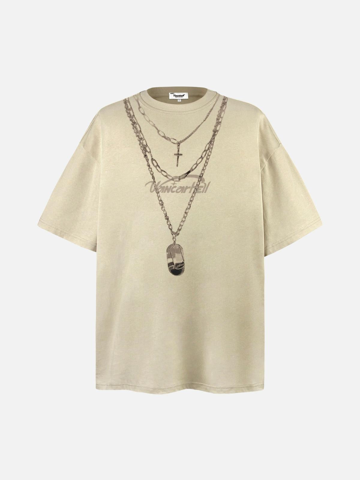 TALISHKO Layered Chains Graphic Print Tee