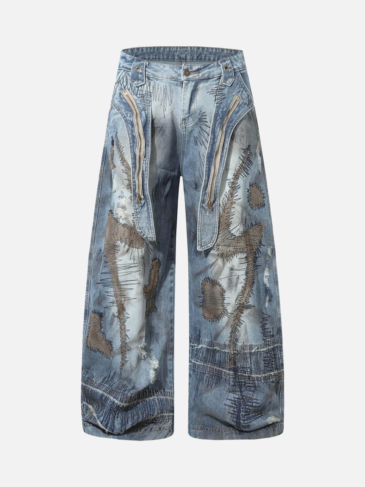 TALISHKO RO Style Washed Barrel Jeans
