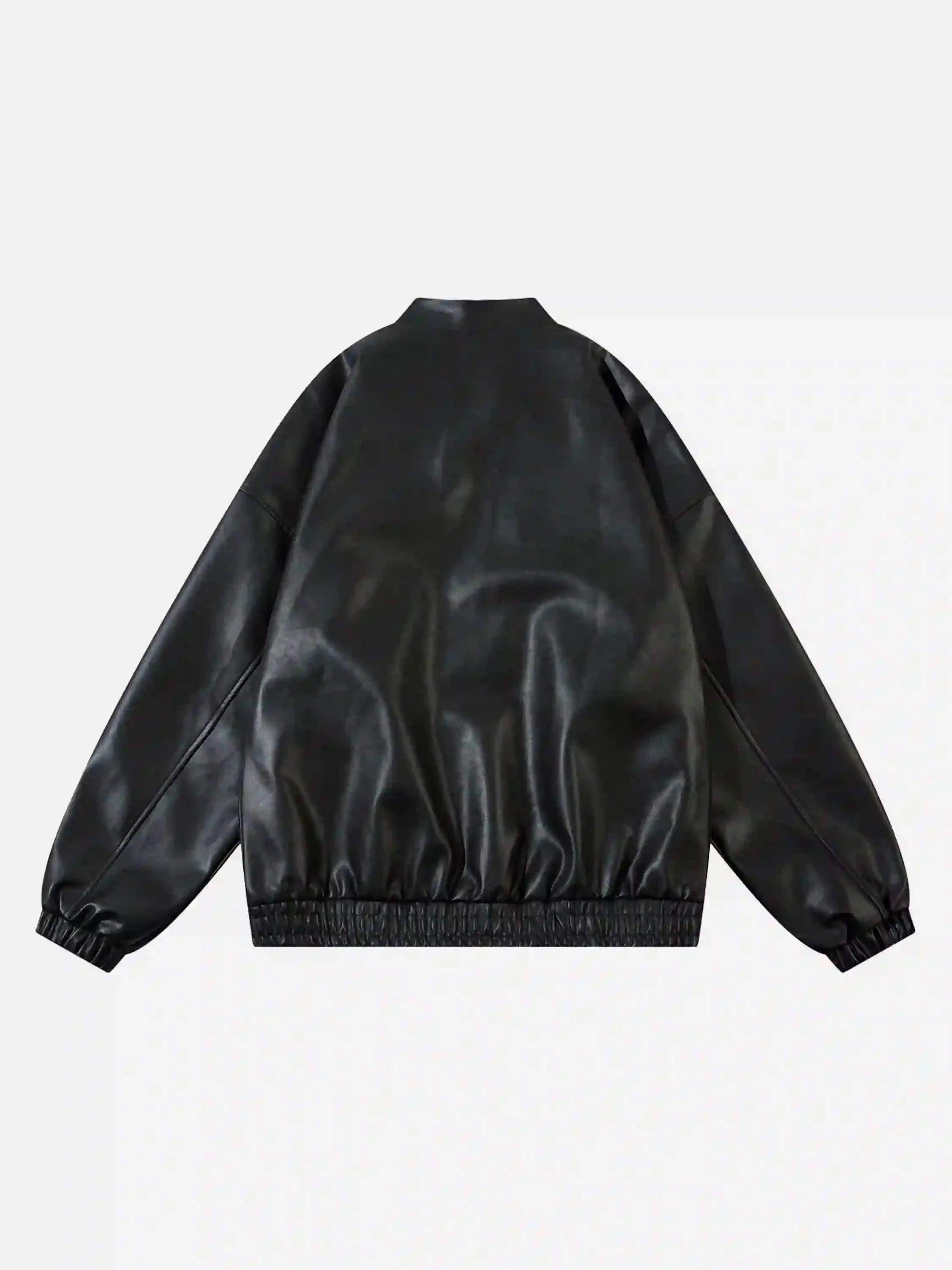 TALISHKO Gothic Alphabet Patch Racing Collar Jacket