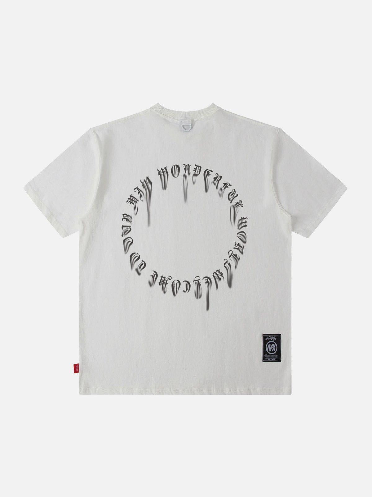 TALISHKO Ring Shaped Gothic Letter Print Tee