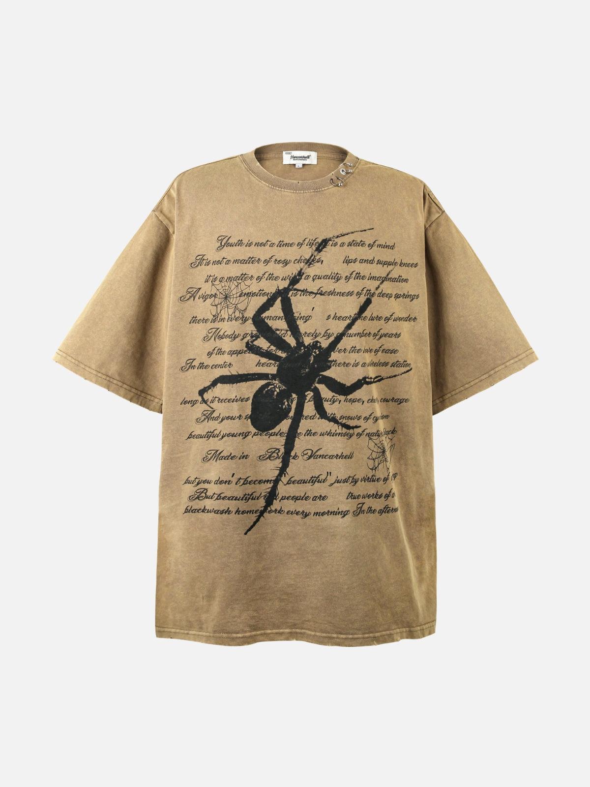 TALISHKO Scripted Spider Vintage Text Tee