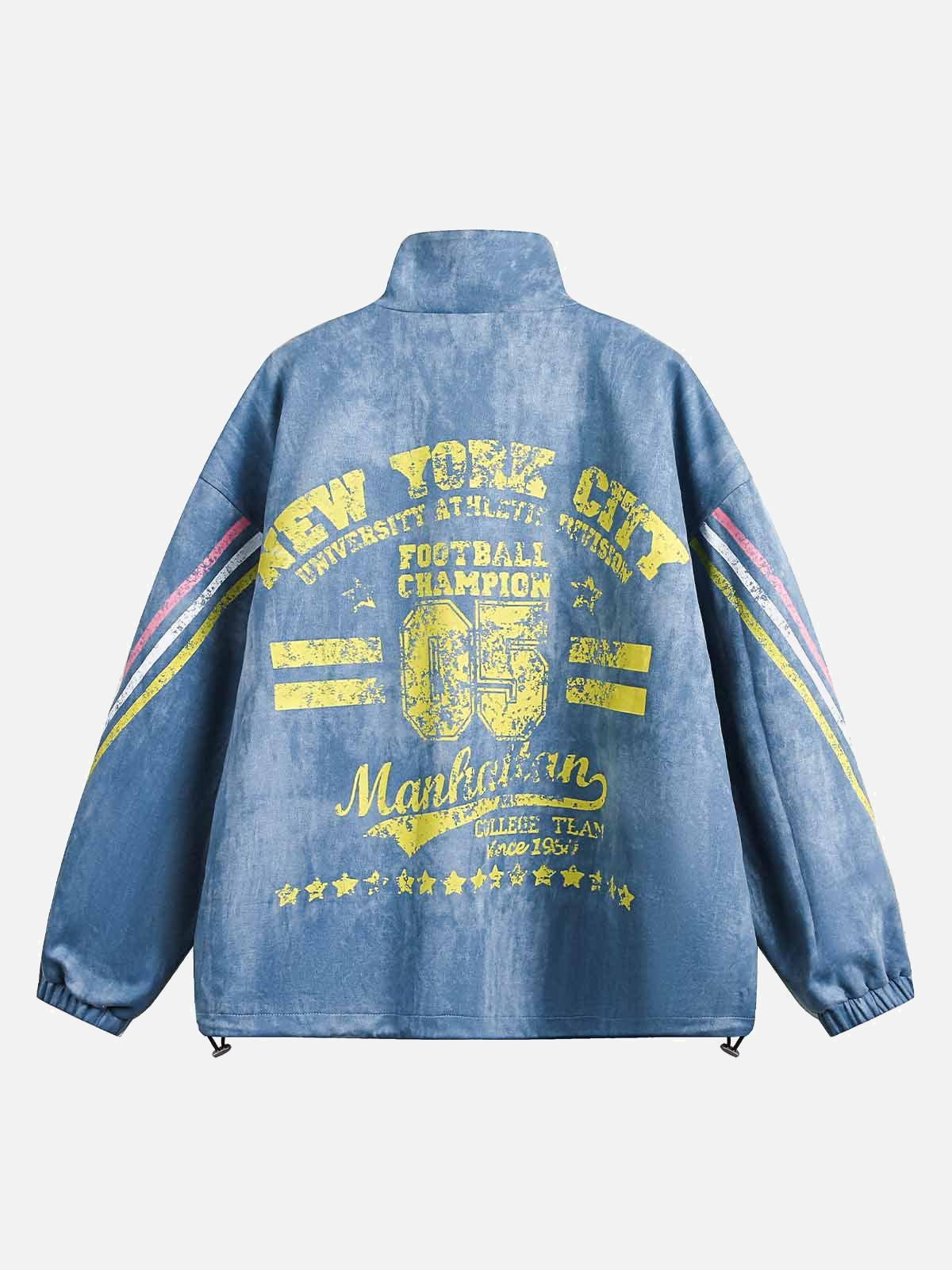 TALISHKO Retro Contrast Suede Track Jacket