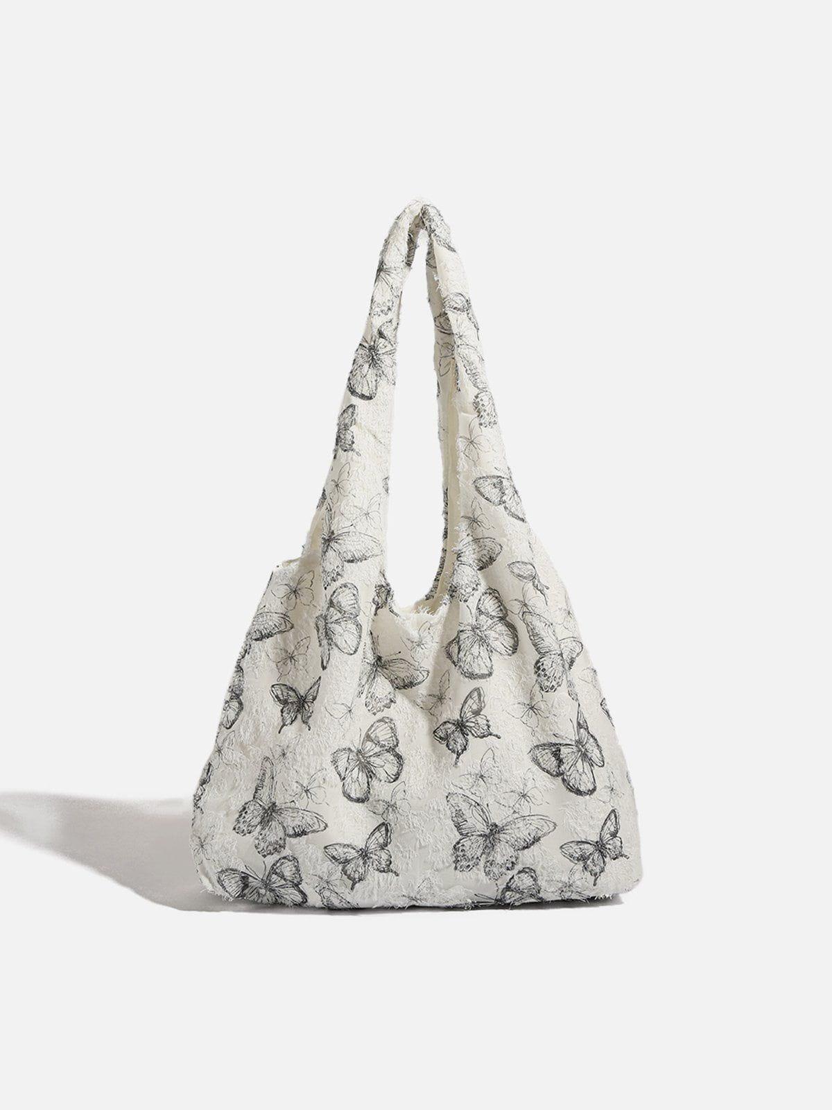 TALISHKO Embroidery Lace Butterfly Tote Bag