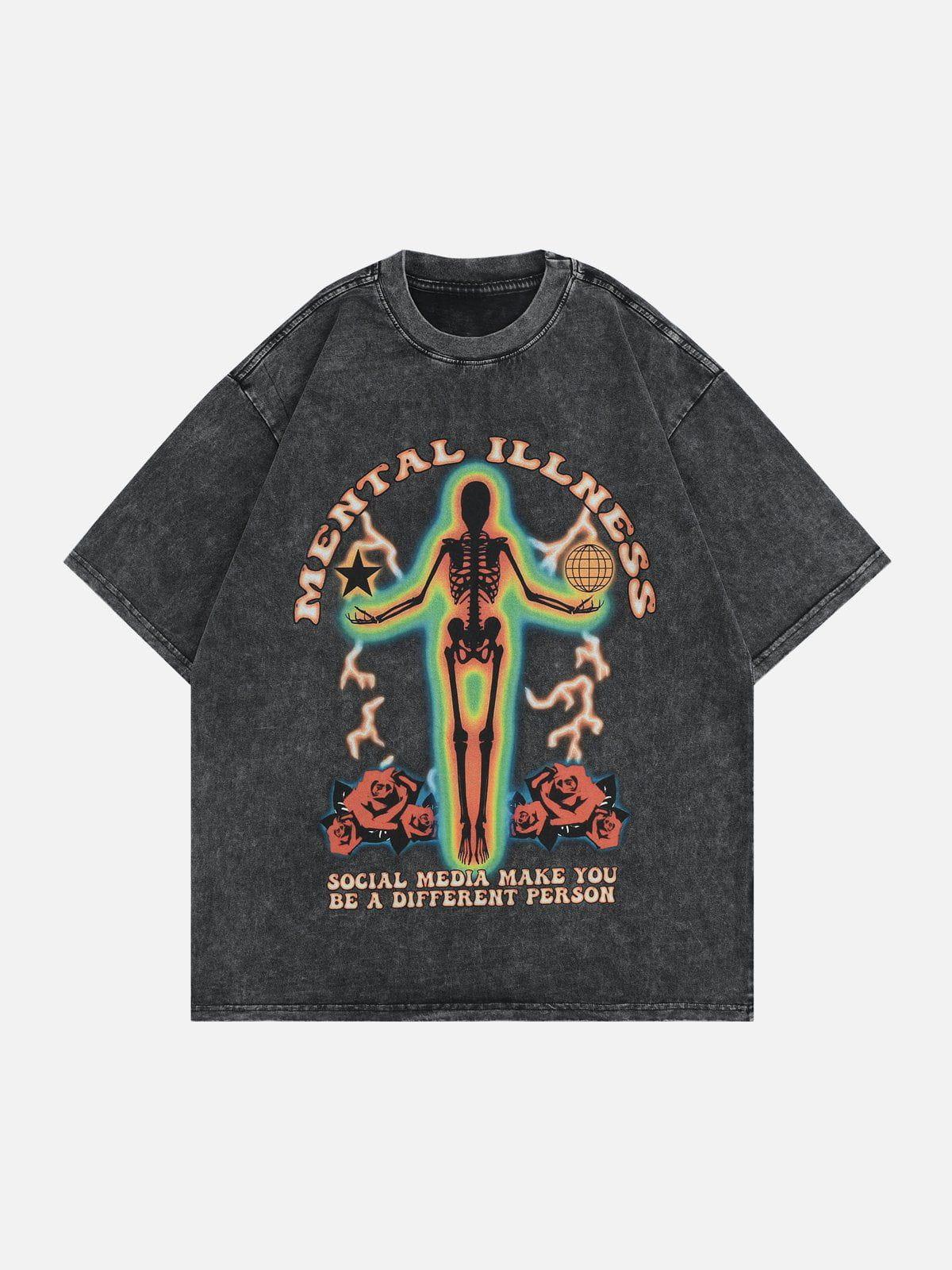 TALISHKO Thermal Image Skull Print Tee