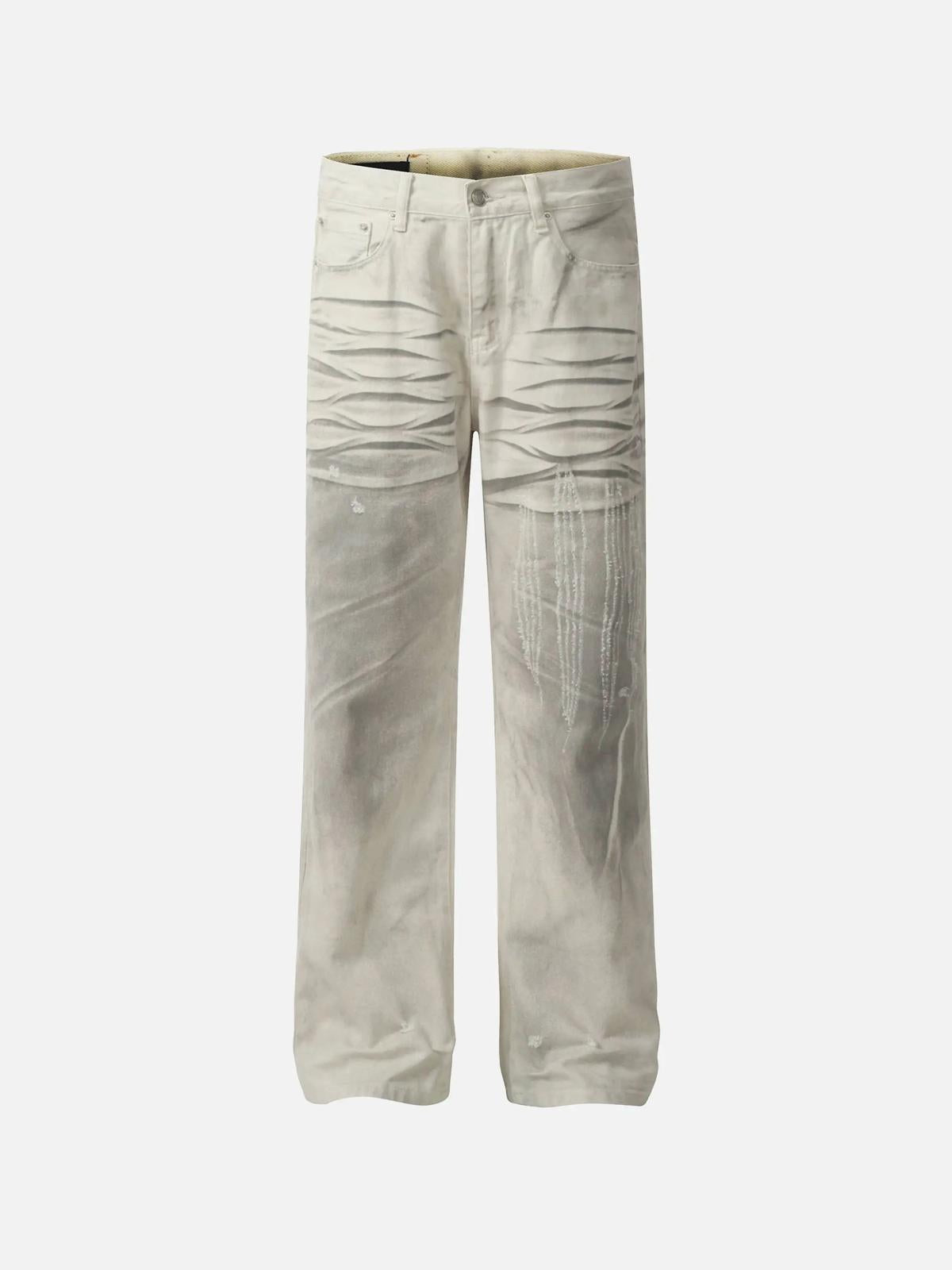 TALISHKO Washed Distressed Jeans