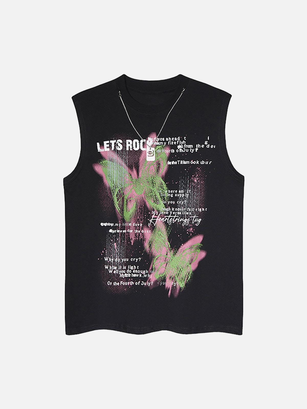 TALISHKO Street Butterfly Graphic Tank Top