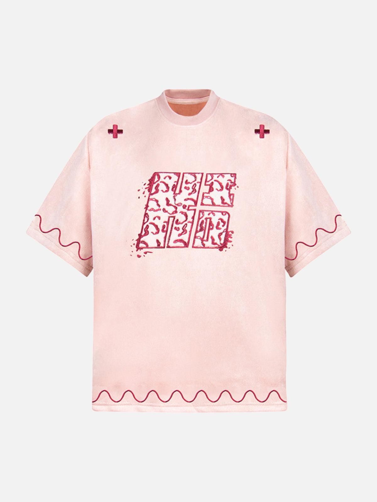 TALISHKO Cross and Wave Print T-Shirt