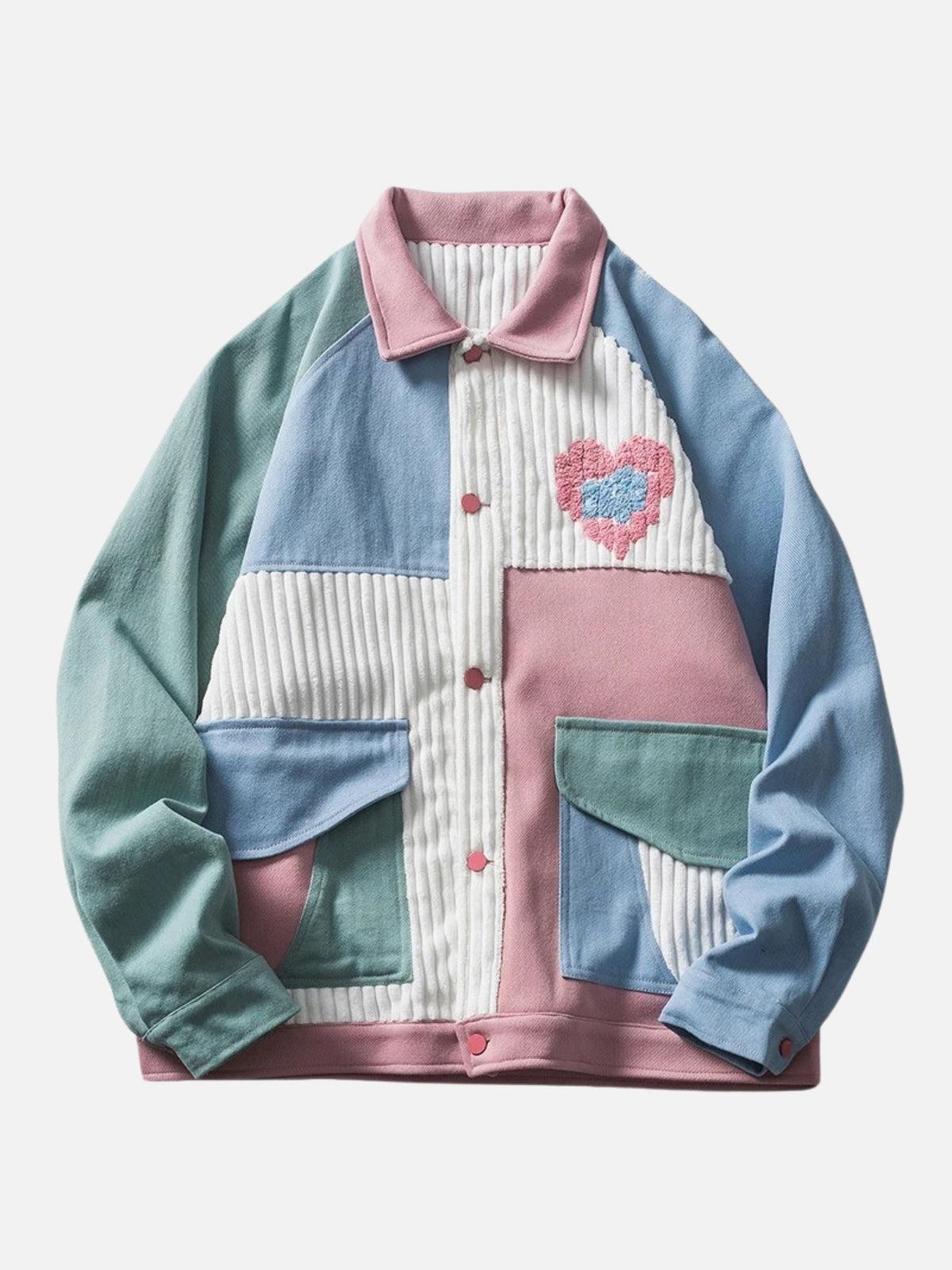 TALISHKO Color Block Patchwork Heart Jacket