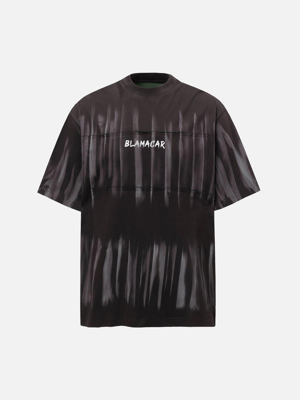 TALISHKO Oversized Tie-Dye Embroidered Letter T-Shirt