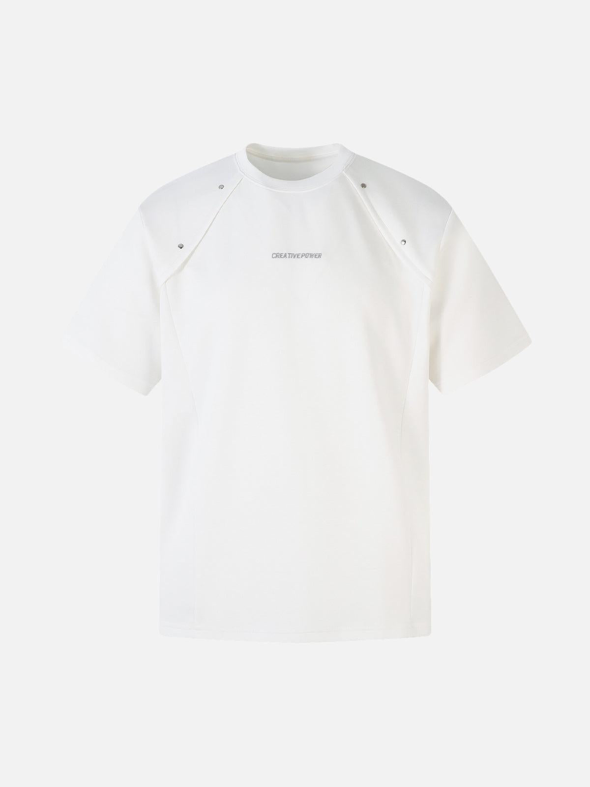 TALISHKO Retro Rivet Letter Embroidered T-Shirt