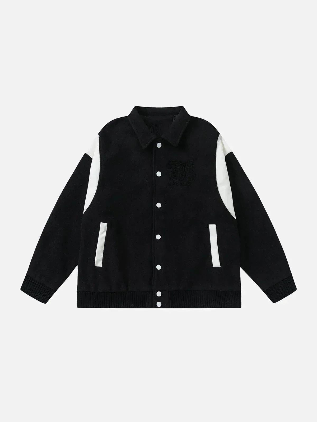 TALISHKO Flocking Letters Tweed Varsity Jacket