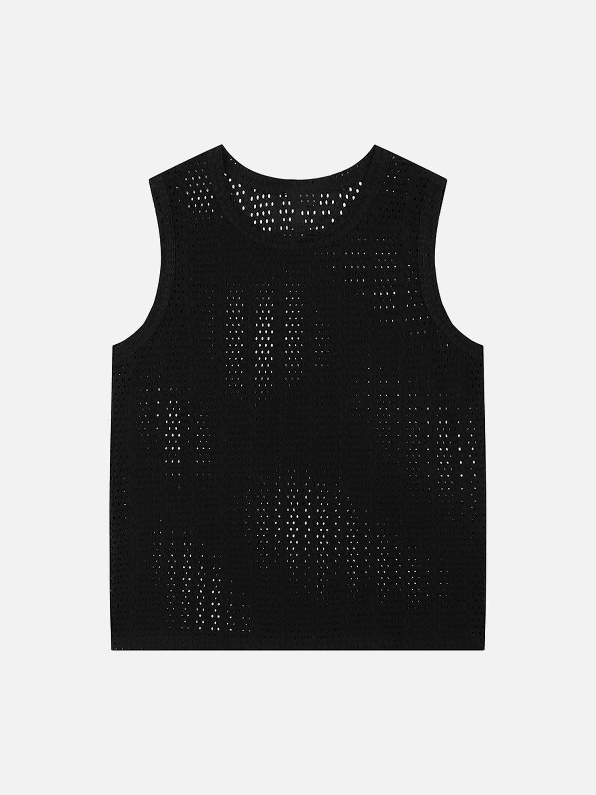 TALISHKO Knitted Hollow Mesh Vest