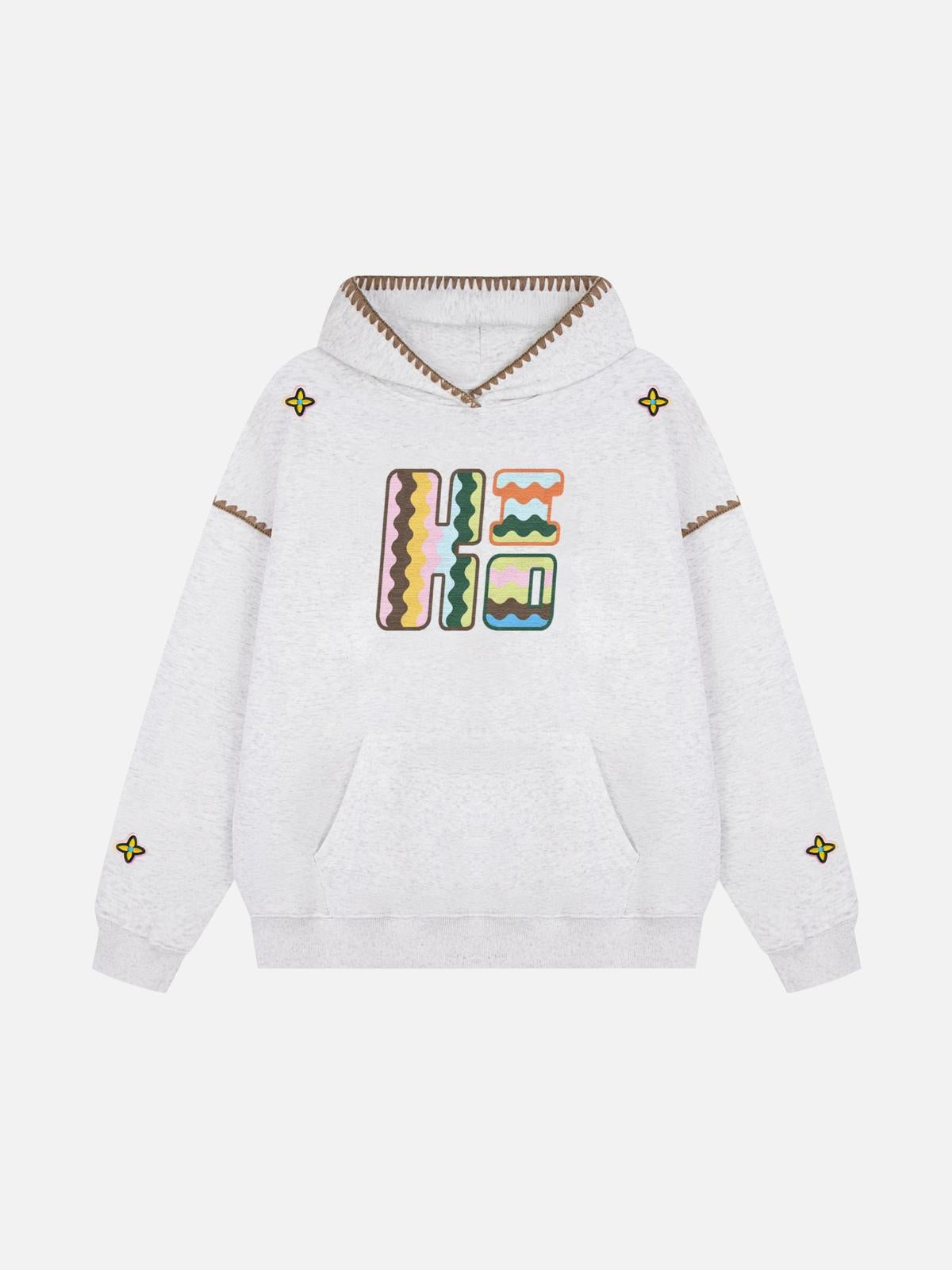 TALISHKO Embroidered Contrast Check Hoodie