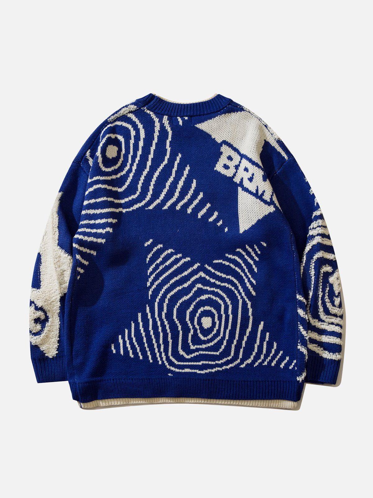 TALISHKO Fake-Two Flocking Patchwork Sweater