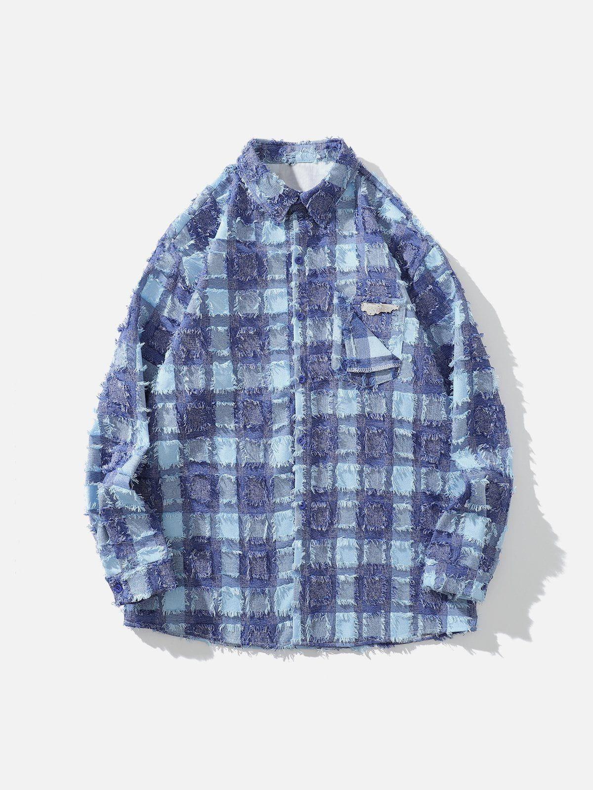 TALISHKO Check Raw Long-Sleeved Shirt