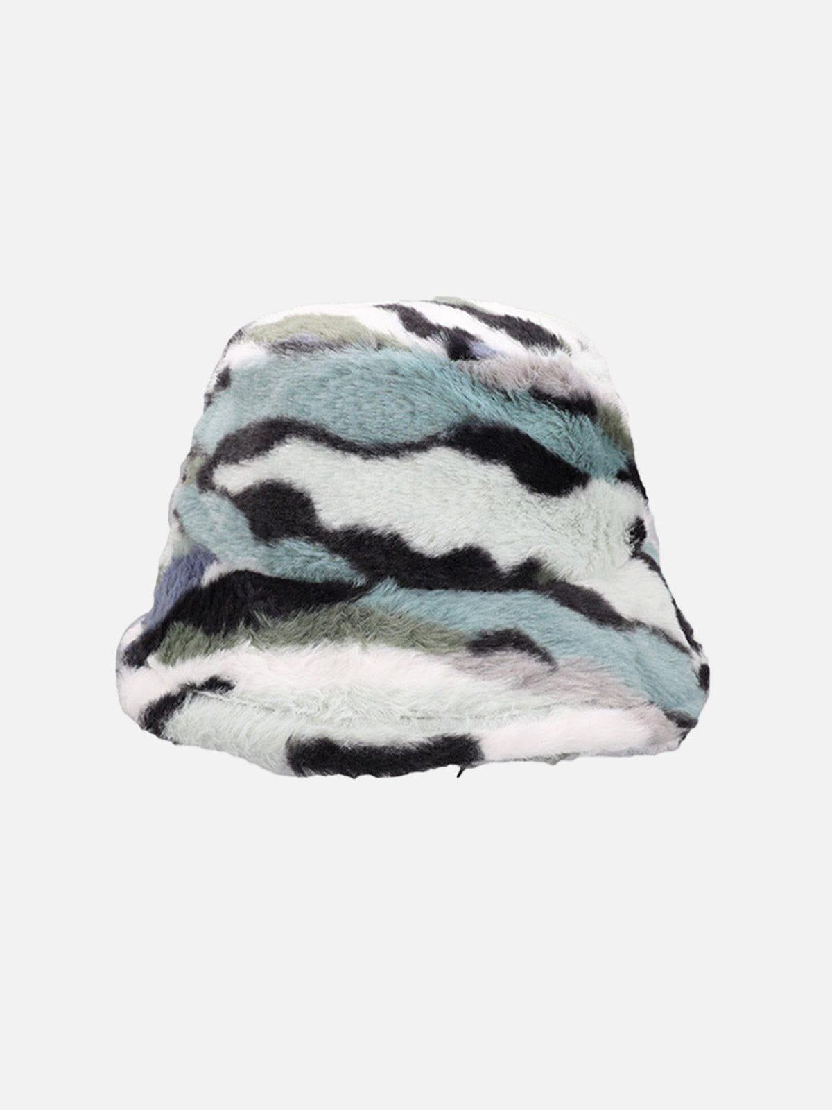 TALISHKO Camo Stripe Plush Vintage Bucket Hat