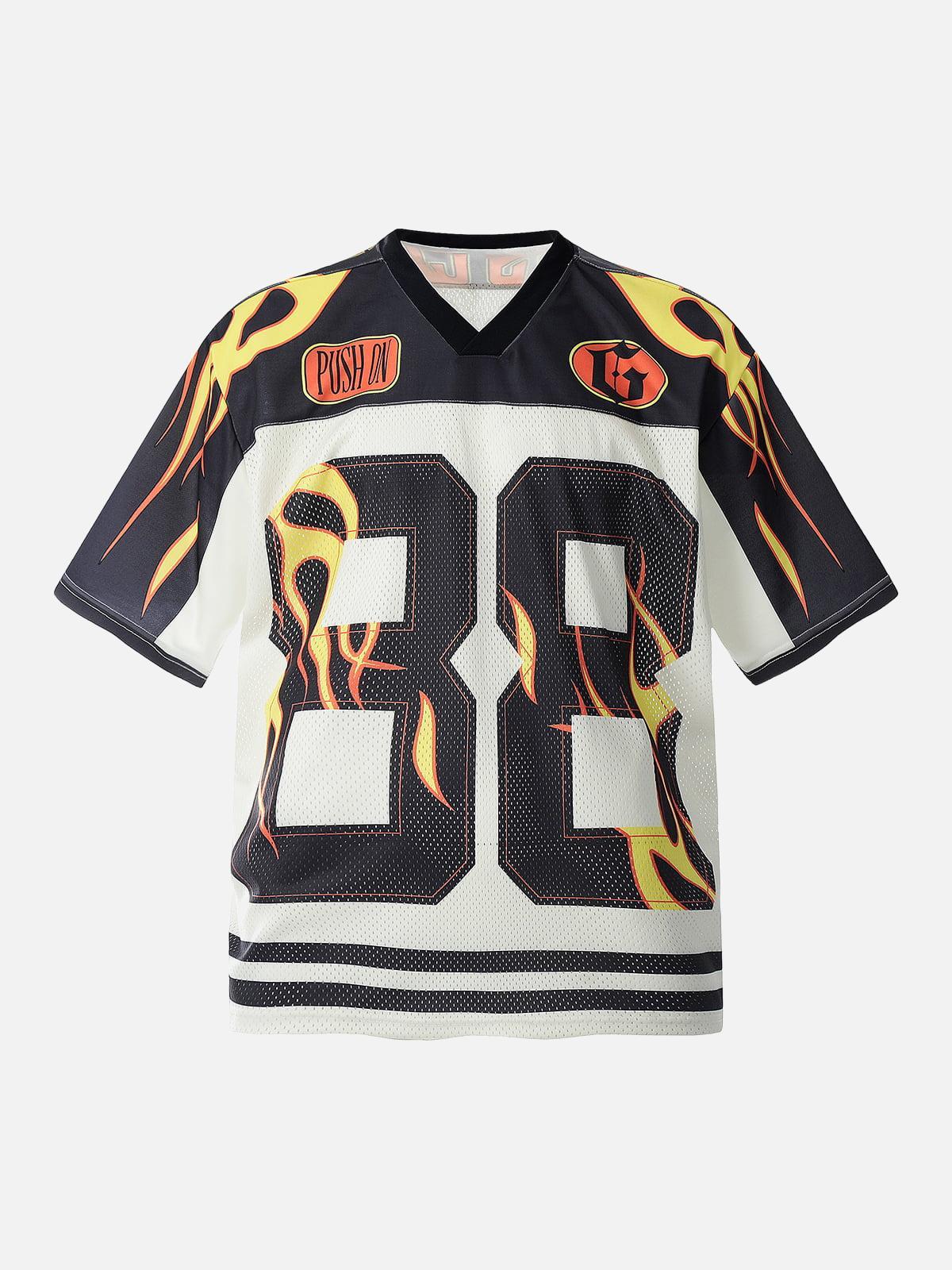 TALISHKO Jersey Style Flame Print T-Shirt