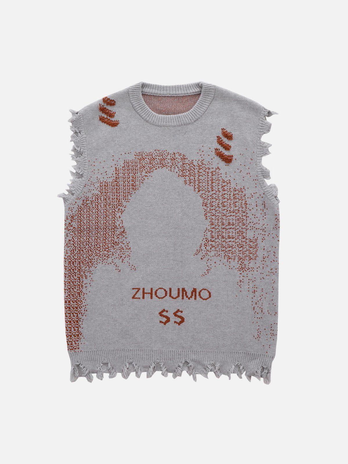 TALISHKO Cyberpunk Dot Matrix Sweater Vest