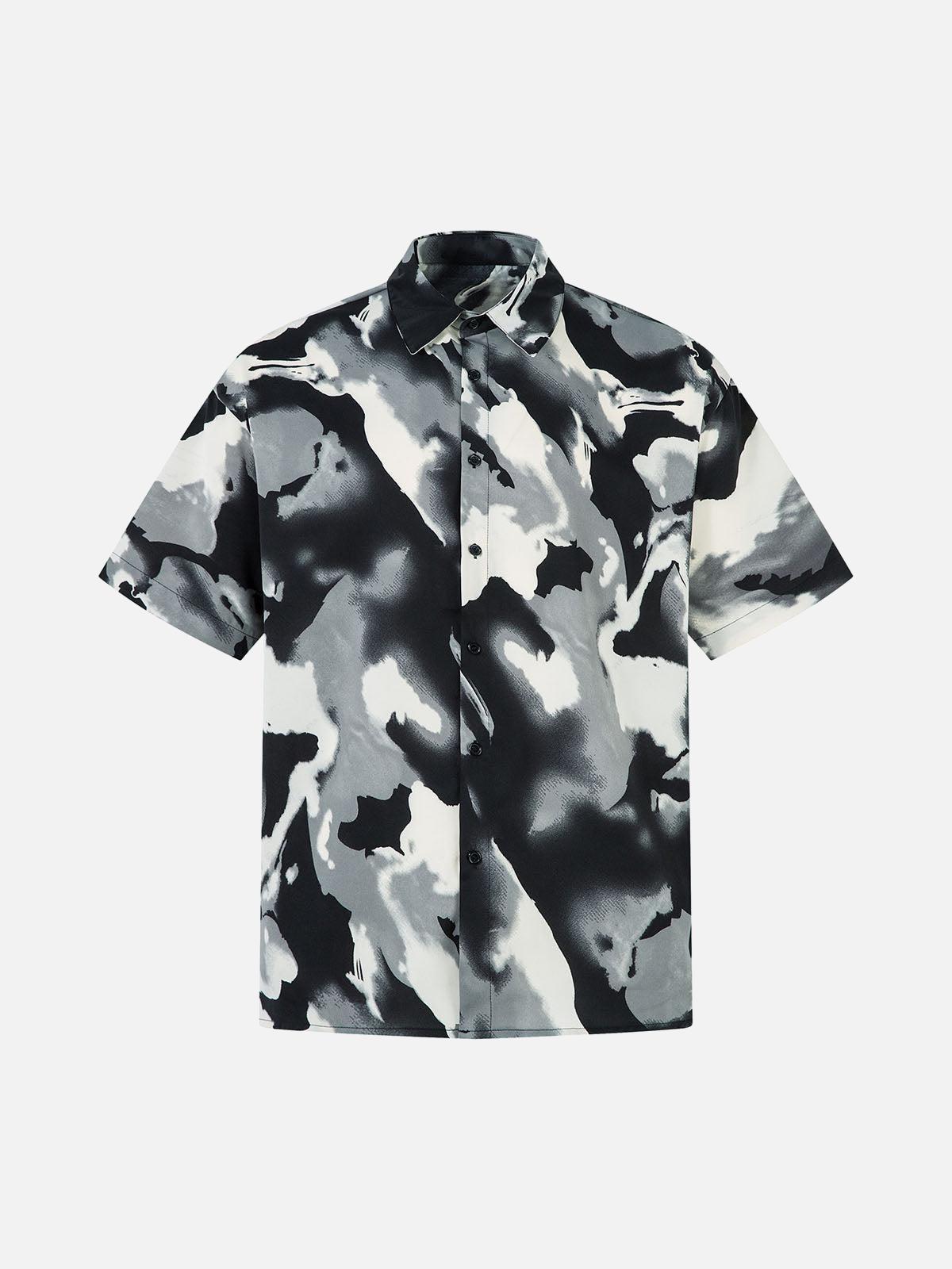TALISHKO Abstract Tie-Dye Print Shirt