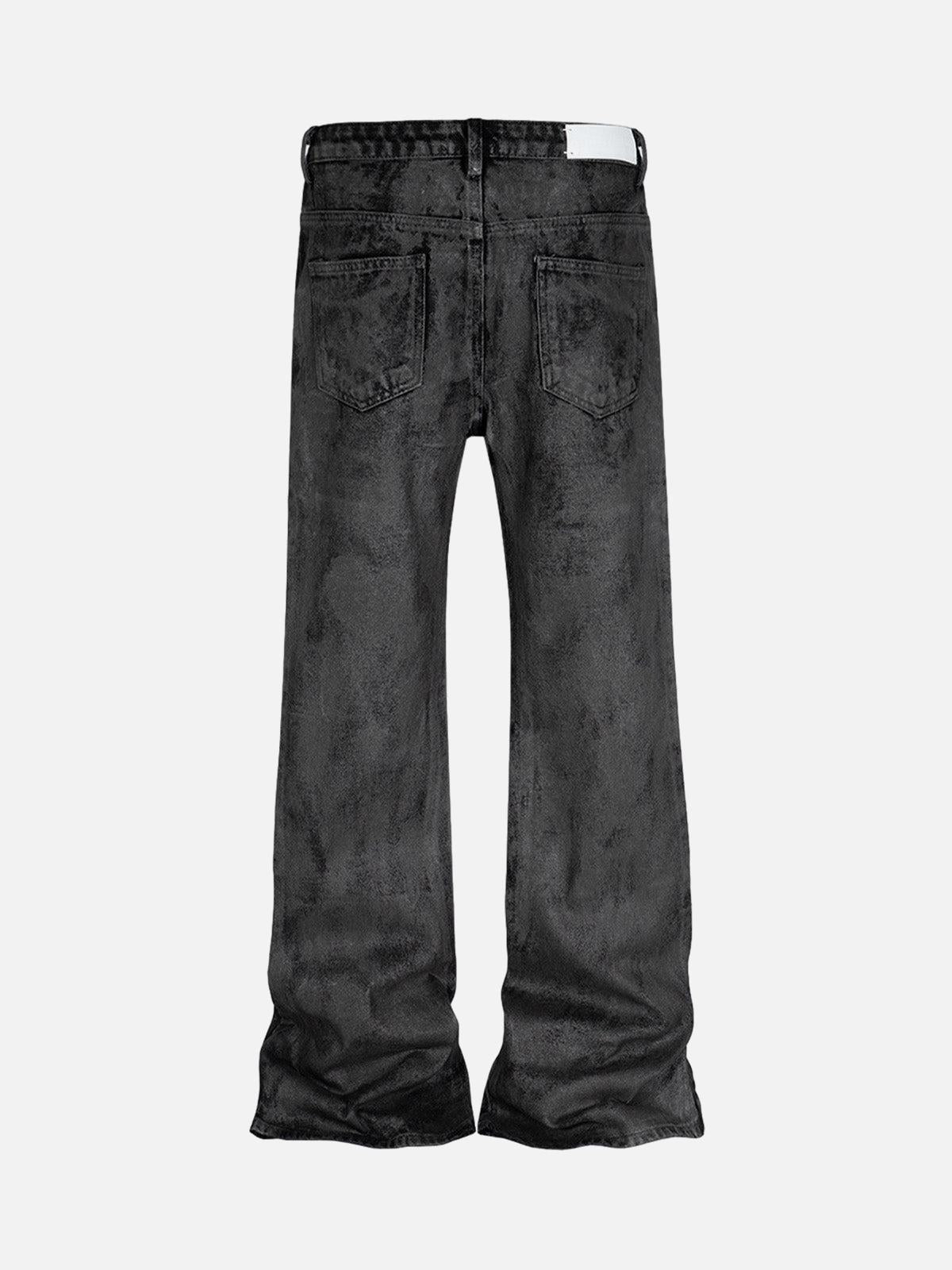 TALISHKO Retro Hand-Brushed Glitter Flare Jeans