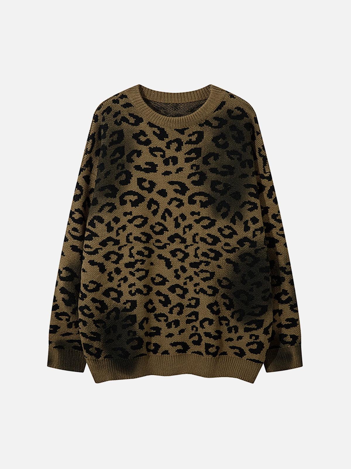 TALISHKO Tie-Dye Cheetah Jacquard Sweater