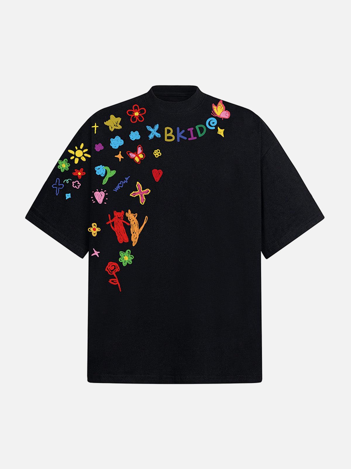 TALISHKO Retro Graffiti Hand-Painted T-Shirt
