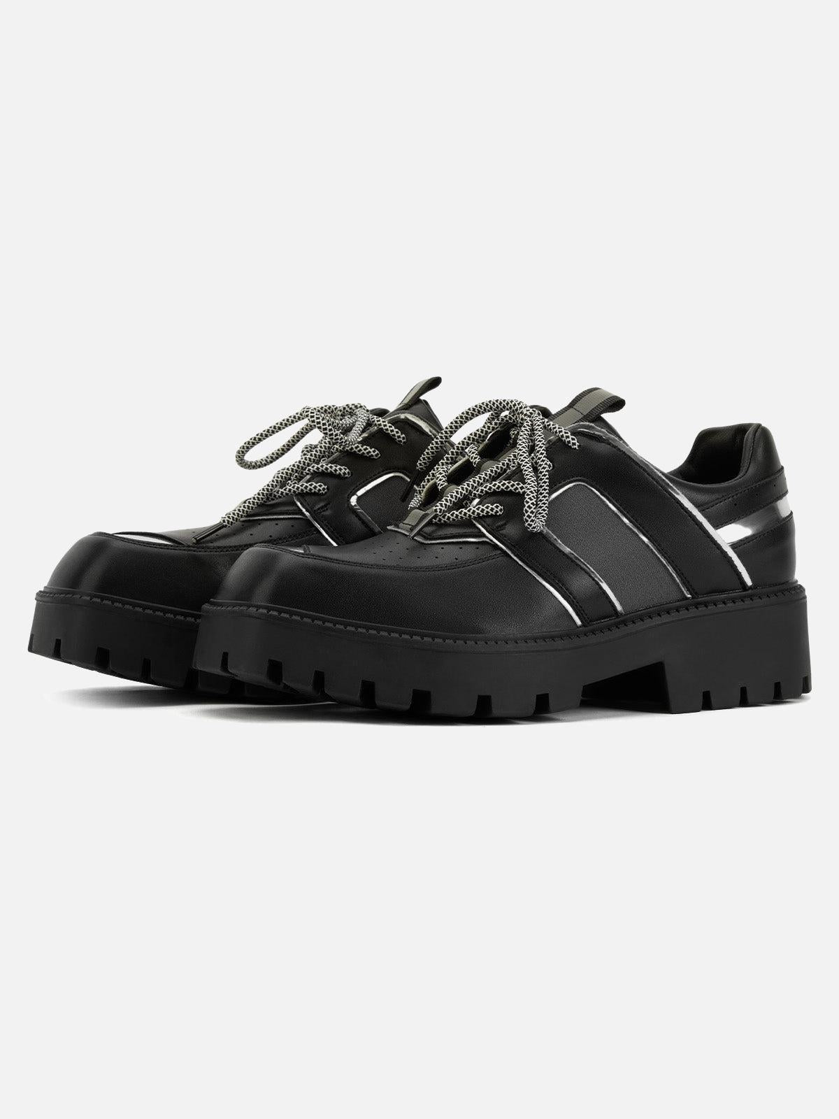 TALISHKO High Street Hip Hop Metal Design Leather Shoes