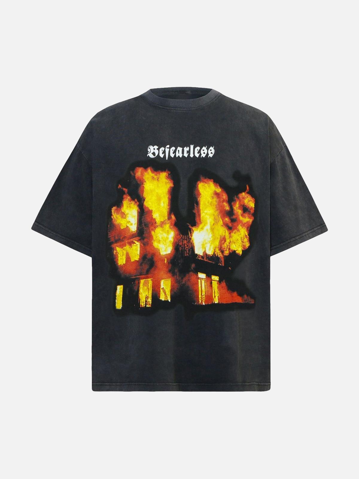 TALISHKO American High Street Burning Hip Hop T-Shirt